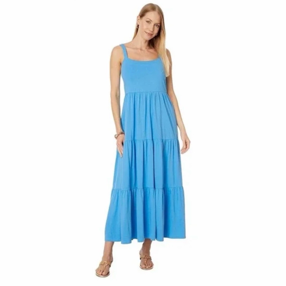 Lilly Pulitzer Ocean Blue Tiered Midi Dress